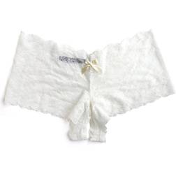 Hanky Panky Luxe Lace Crotchless Brief - Ivory