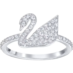 Swarovski Iconic Swan Ring - Silver/Transparent