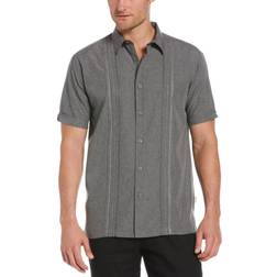 Cubavera Geo Print Embroidered Shirt - Steeple Gray