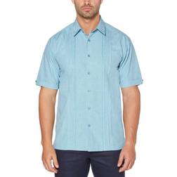 Cubavera Geo Print Embroidered Shirt - Delphinium Blue