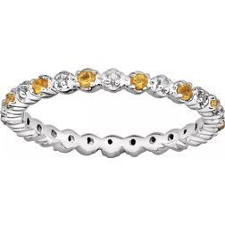 Stacks & Stones Accent Stack Ring - Silver/Citrine/Diamonds