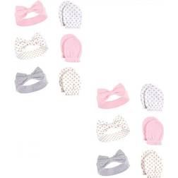 Hudson Cotton Headband and Scratch Mitten Set - Dots