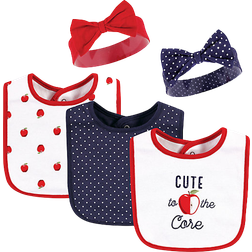 Hudson Cotton Bib and Headband or Caps Set 5-pack Apple