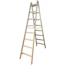 AWTools Wooden Double-Sided Rung Ladder 2x8 150kg