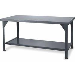 Workbenches, Steel, 72" W, 34" Height, 12,000 lb. Straight Gray