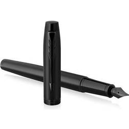 Parker IM Metallic Black Black PVD Fountain pen F blue