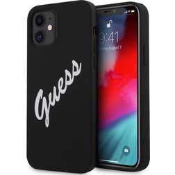 Guess iPhone 12 Mini Cover Vintage Silicone Sort