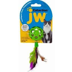 JW Cataction Feather Ball with Bell Cat Toy