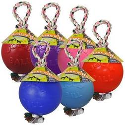 Jolly Romp-n-Roll holdbar og punkterfri bold med reb, rød, 20 cm