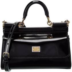 Dolce & Gabbana Sicily Small Patent Satchel Black