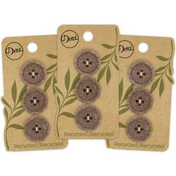 Dritz 20mm Recycled Cotton Round Stitch Buttons Dark brown