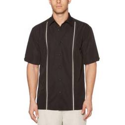 Cubavera Pick Stitch Panel Shirt - Jet Black