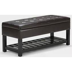 Simpli Home Cosmopolitan Leather Storage Bench 110.5x48cm
