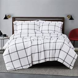 Truly Soft Windowpane Bedspread White (228.6x172.72cm)