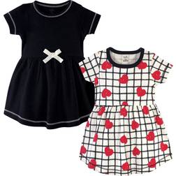 Touched By Nature Organic Cotton Dress 2-pack - Black Red Heart (10161130)