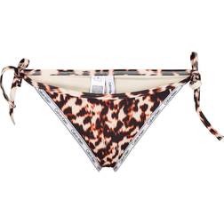 Calvin Klein Logo Tape Tie Side Bikini Bottom - Animal