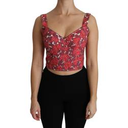 Dolce & Gabbana DG Floral Brocade Cropped Blouse Tank Top IT38