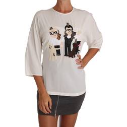 Dolce & Gabbana Women's Silk Crewneck T-shirts - White