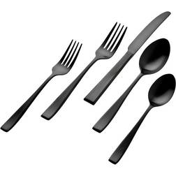 Godinger 18/10 Lowell Black 20 Piece Flatware Set Black Cutlery Set