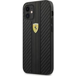 Ferrari FESNECHCP12SBK iPhone 12 Mini hardcase On Track PU Carbon Svart