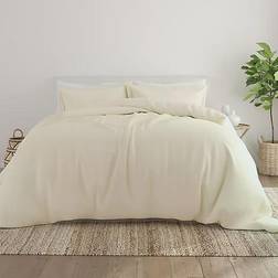 Garment Washed Solid 3-pack Duvet Cover Beige (284.48x248.92cm)