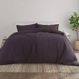 Garment Washed Solid 3-pack Duvet Cover Purple (284.48x248.92cm)