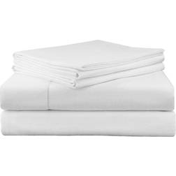 Pointehaven 200 GSM Bed Sheet White (269.24x238.76cm)