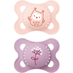 Mam Matte Original Owl & Flower Pacifiers 0-6M 2-Pack