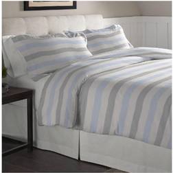 Pointehaven Flannel Bed Sheet Grey, Blue (254x177.8cm)