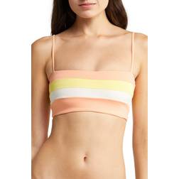 L*Space Rebel Stripe Bikini Top - Cream/Lemon Drop/Tangy