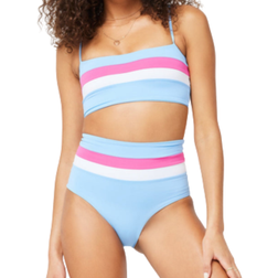 L*Space Rebel Stripe Bikini Top - Aura/White/Bubblegum Pink