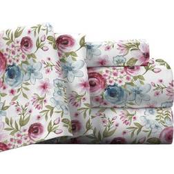 Pointehaven 175 GSM Bed Sheet Green, Pink (264.16x233.68cm)