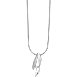 White Ice Accent Necklace - Silver/Diamond