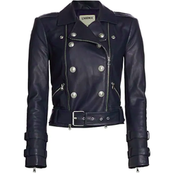 L'agence Billie Belted Leather Jacket - Midnight