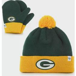 '47 Toddler Green Bay Packers Bam Bam Cuffed Knit Hat with Pom and Mittens Set