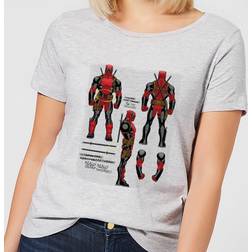 Marvel Deadpool Action Figure Plans Women's T-Shirt Grey M Grey