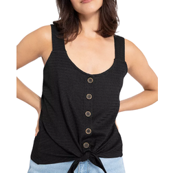 Sanctuary Golden Hour Tie Front Tank Top - Black