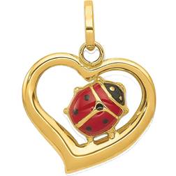 Macy's Ladybug Heart Charm Pendant - Gold/Red/Black