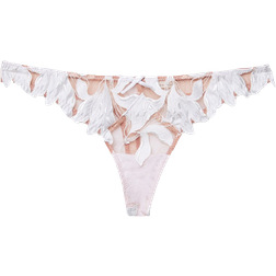 Fleur Du Mal Lily Embroidery Hipster Thong - Ivory