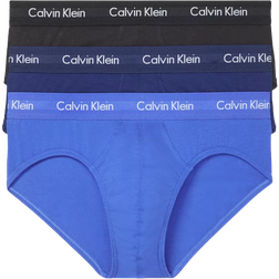 Calvin Klein Cotton Stretch Hip Brief 3-pack - Black/ Blue Multi