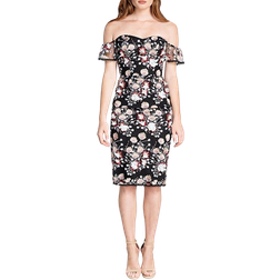 Dress The Population Tara Off-the-Shoulder Cocktail Dress - Black Multi