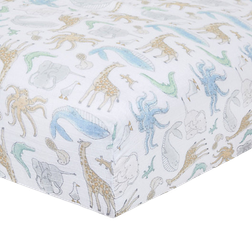 Aden + Anais Essentials Cotton Muslin Crib Sheet Natural History 28x52"