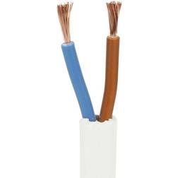 Lemvigh-Müller Plastkappeledning H03VV-F 2x0,75 hvid, pr. meter