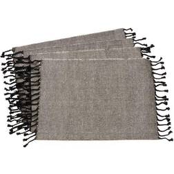 Saro Lifestyle Tassel Place Mat Black (50.8x35.56)