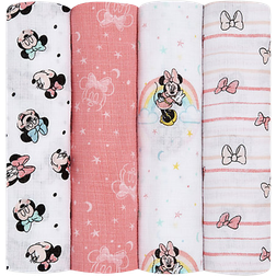 Aden + Anais Disney Boutique Cotton Muslin Swaddle 4-pack Minnie - Rainbows