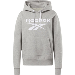 Reebok Women Identity Logo Fleece Pullover Hoodie - Medium Grey Heather