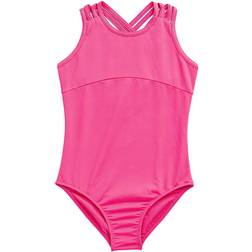 Rainbeau Moves Girl's Strappy Cami Leotard - Pink Bright