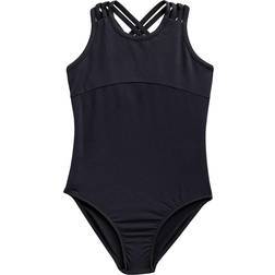 Rainbeau Moves Girl's Strappy Cami Leotard - Black (RB6828G)