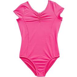 Rainbeau Moves Girl's Princess Seam Cap Sleeve Leotard - Pink Bright