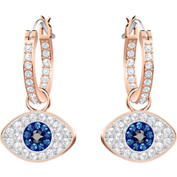 Swarovski Symbolic Evil Eye Hoop Earrings - Rose Gold/Crystal